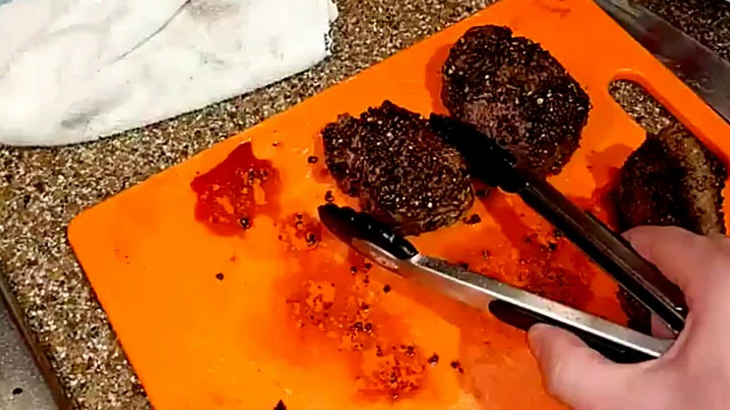 Baste the steaks with the sauce
