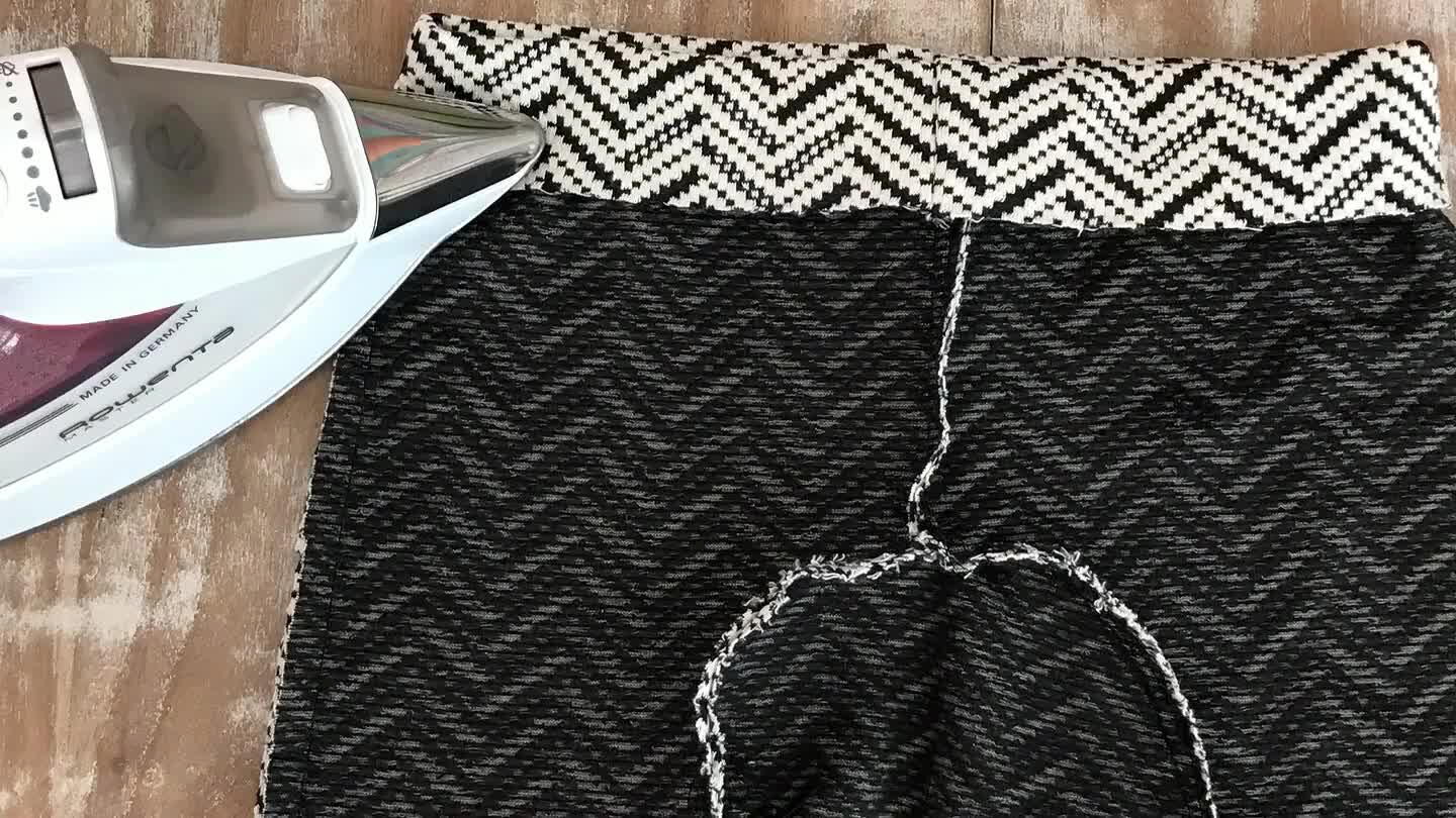 o that wrong sides are together and then again about 1/4 of an inch. Pin it and/or press it to hold it in place. Then sew all the way around BUT leave a couple inches of opening. See the next step.