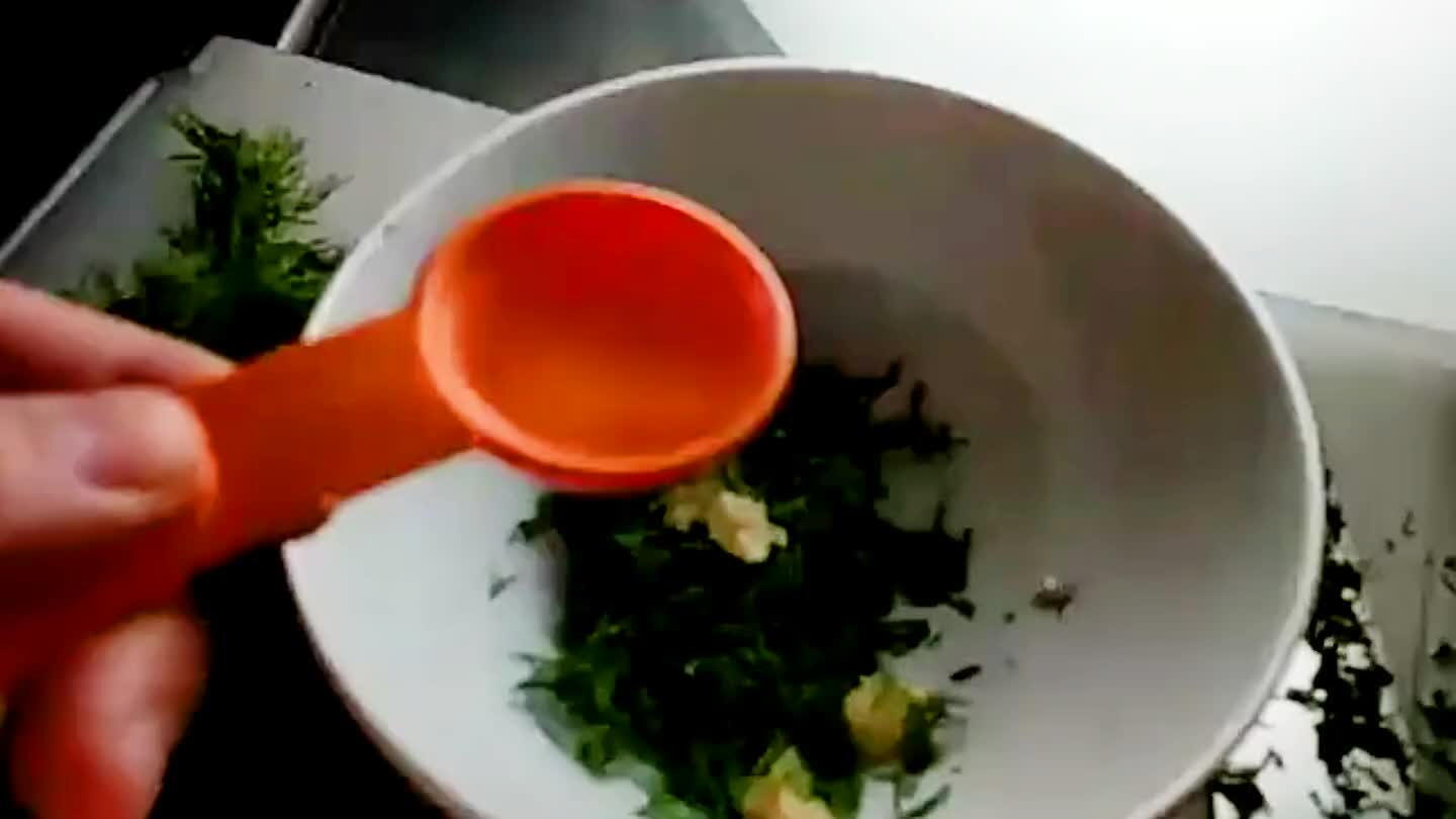 In a bowl, combine dill, horseradish, vinegar, 2 Tbsp. oil, 1 Tbsp. water and 1/4 tsp. each salt and pepper.