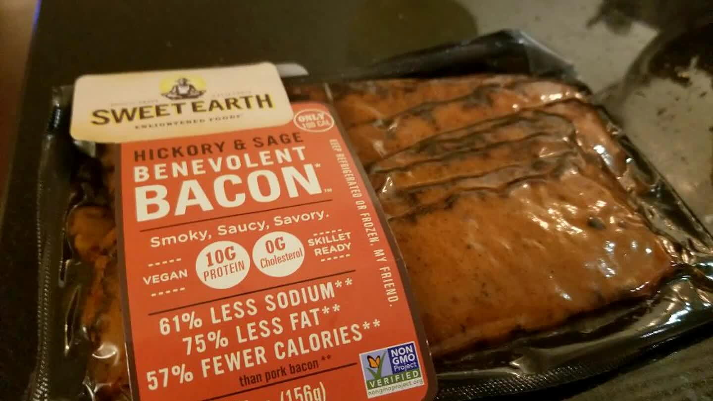 at meat. Trick to this stuff is to bake it, don't fry it. 420 degrees until crispy