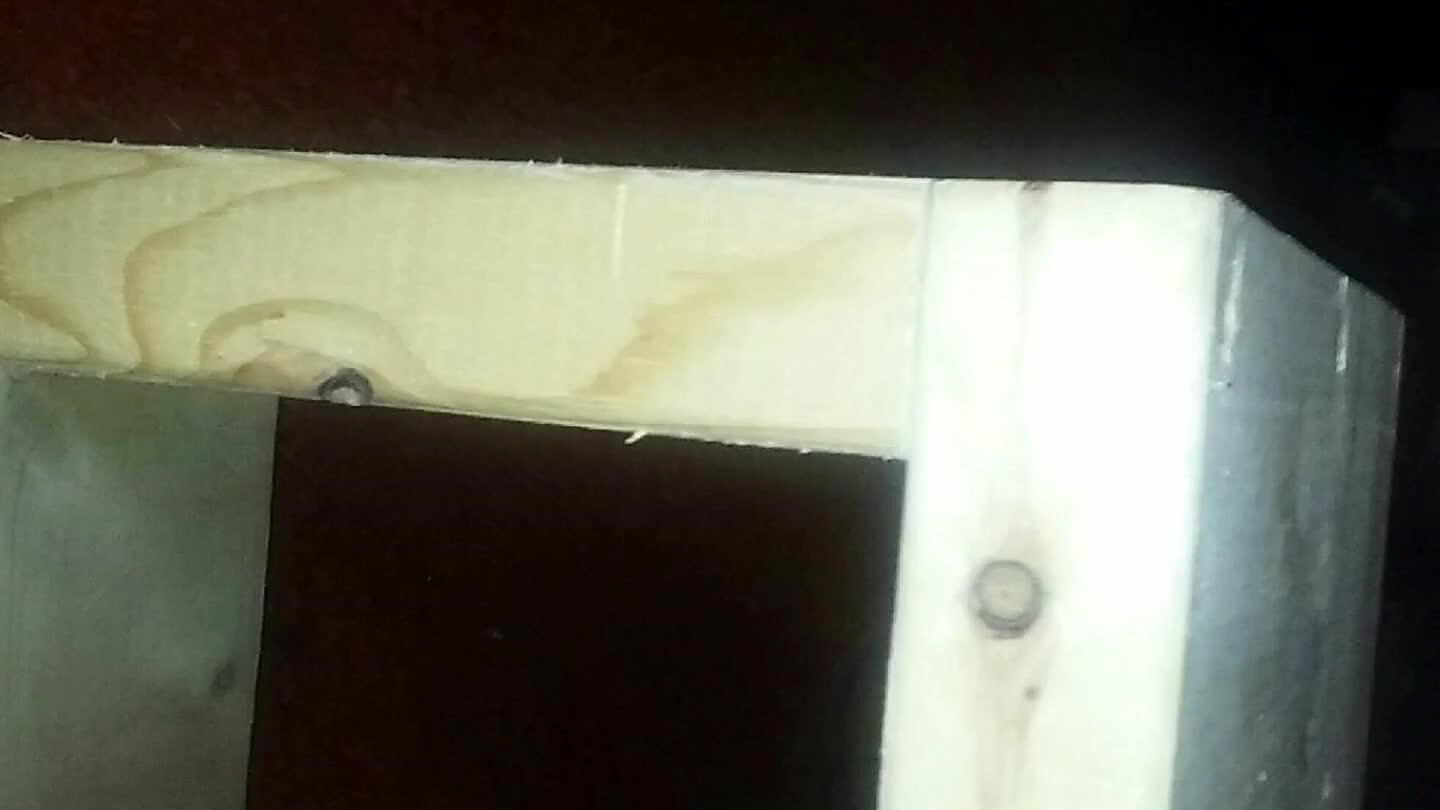 fasten them with the wood screws, 3 to a corner.