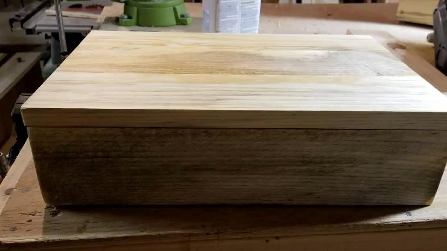 the lid. Then took my belt sander tonite until there were to highspots.. sealed everything with teak oil, installed the hinges and lock and voila!