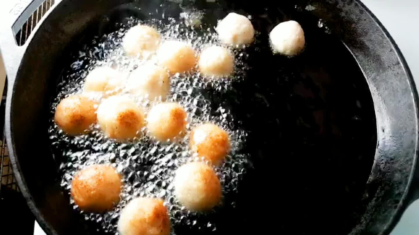 As each batch finishes cooking, add more. Continue rotating.