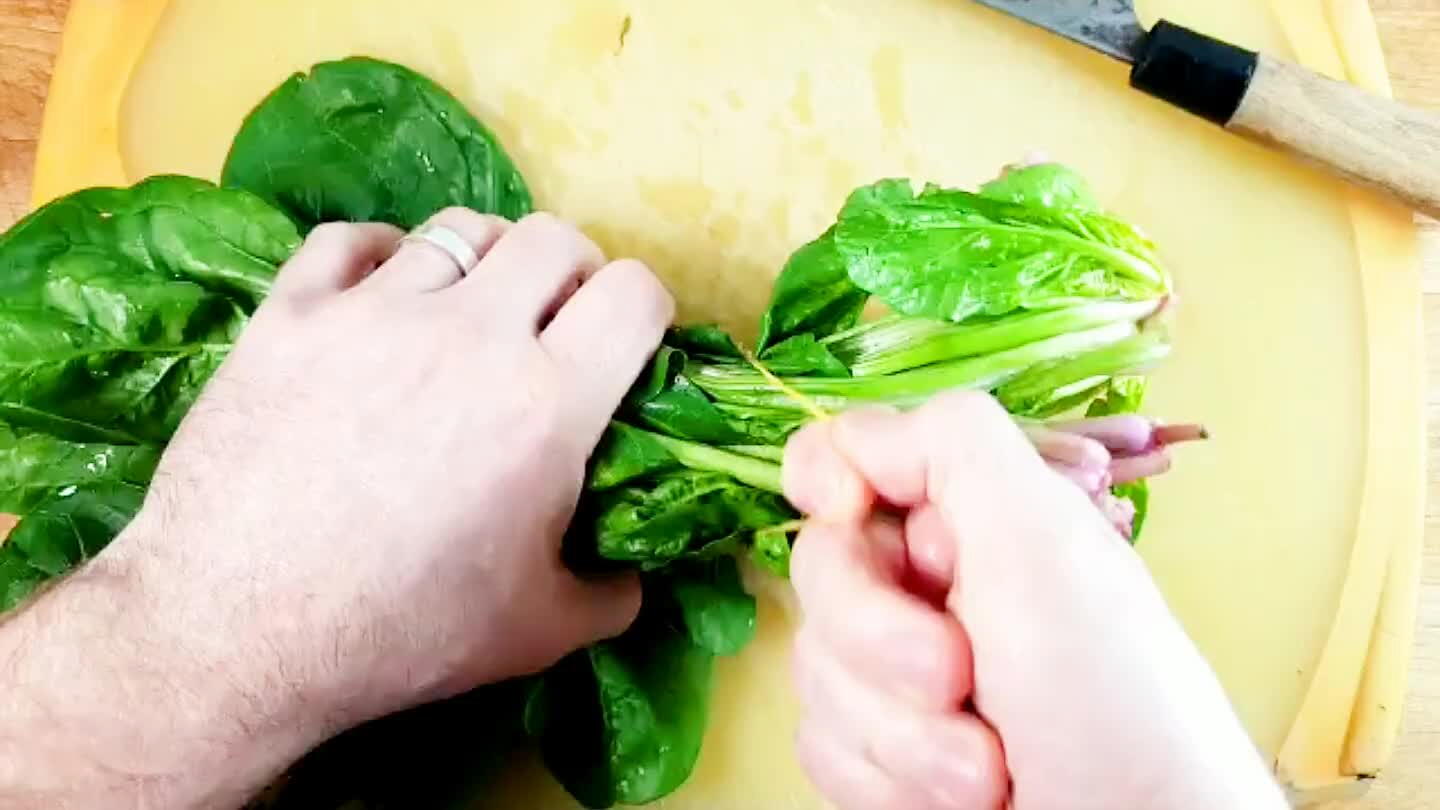 y for this dish, but I think it's a nice touch. We use it to line the baking dish to make a nice braised spinach to go with your eggplant.
