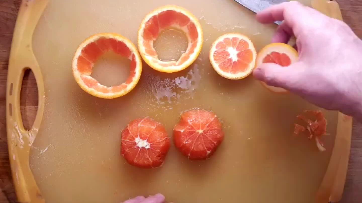 peels, skin-side down, to form a nice base for your orange slices.