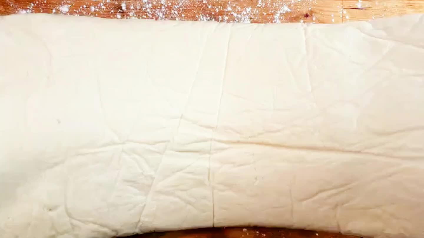 dough. Place the slab of butter on top of the dough. It should cover about 2/3 of your dough.