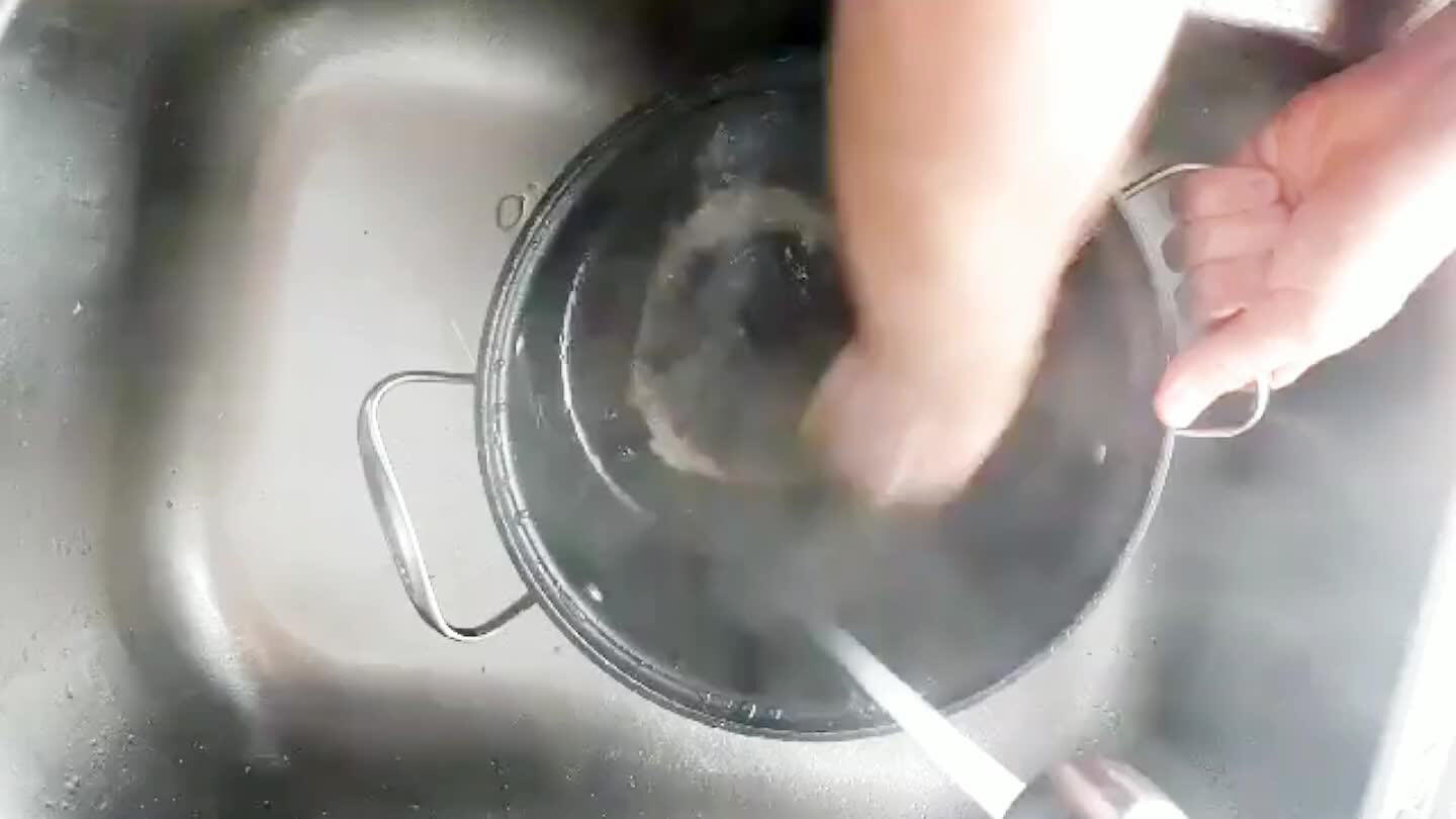 hing the bones. Then return all of the bones to the same stock pot and fill it with water. Water and bones together should nearly fill a 12 qt. pot.