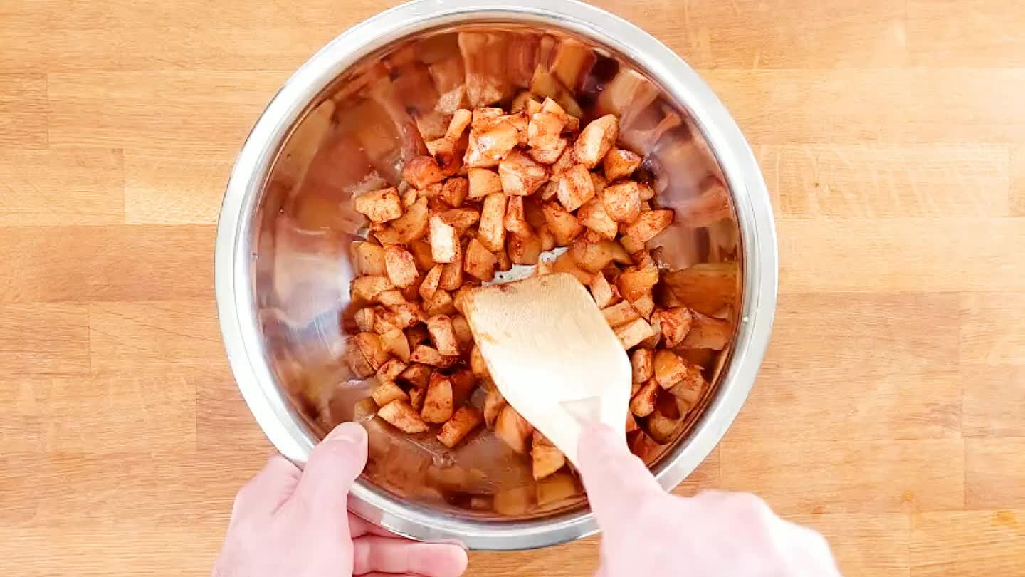 You can now mash or chop the roasted apples to make your applesauce. My apples were a little too firm to mash, so I chopped them. I prefer chopping anyway because the texture is great.