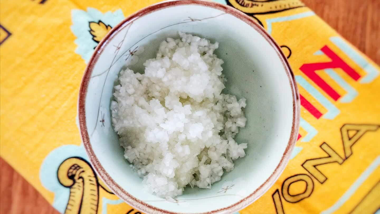 op the onion as finely as possible. Check out the recipe link below for some tips on how to do this.