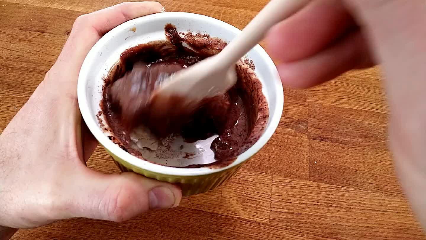 ything is fully incorporated. Smooth out the top and try to clean the sides a little.