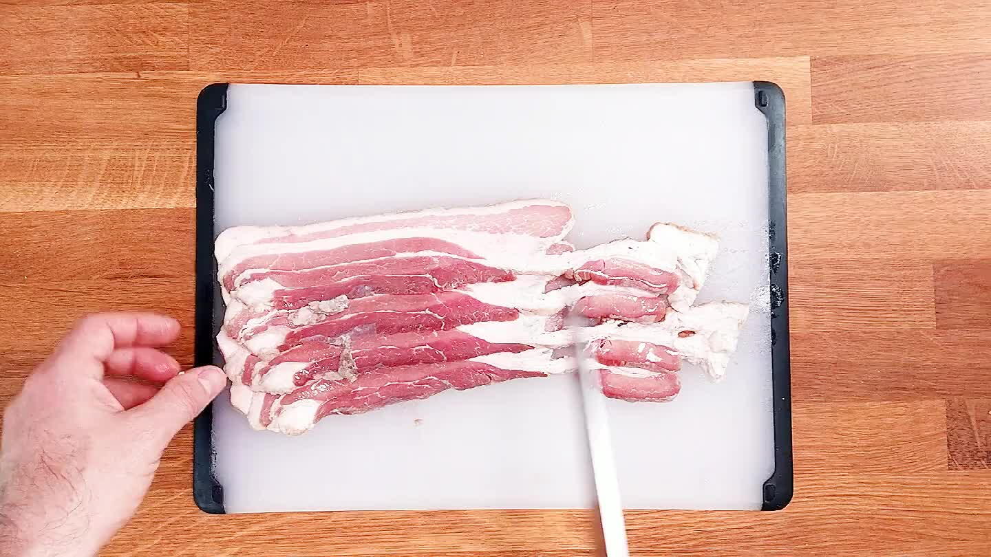cure the bacon with a small skewer or toothpick.