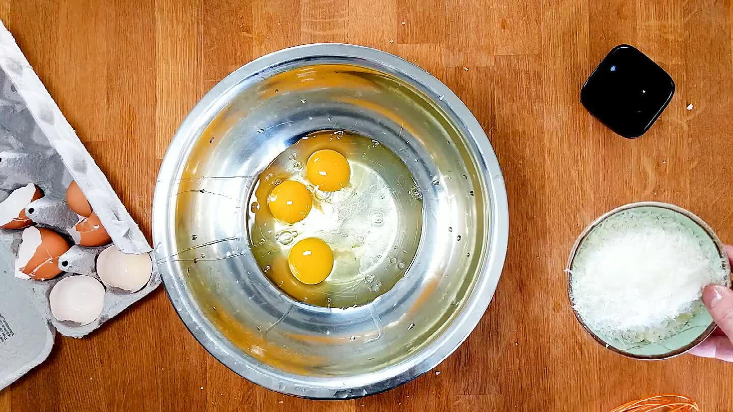 n Käse vermischen.
