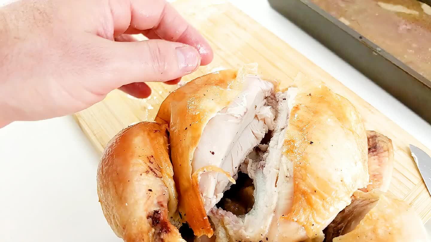 until you feel the thin bone, then pull gently to release. It should come out pretty easily, ideally in one piece. If it looks broken, dig around for the missing piece.