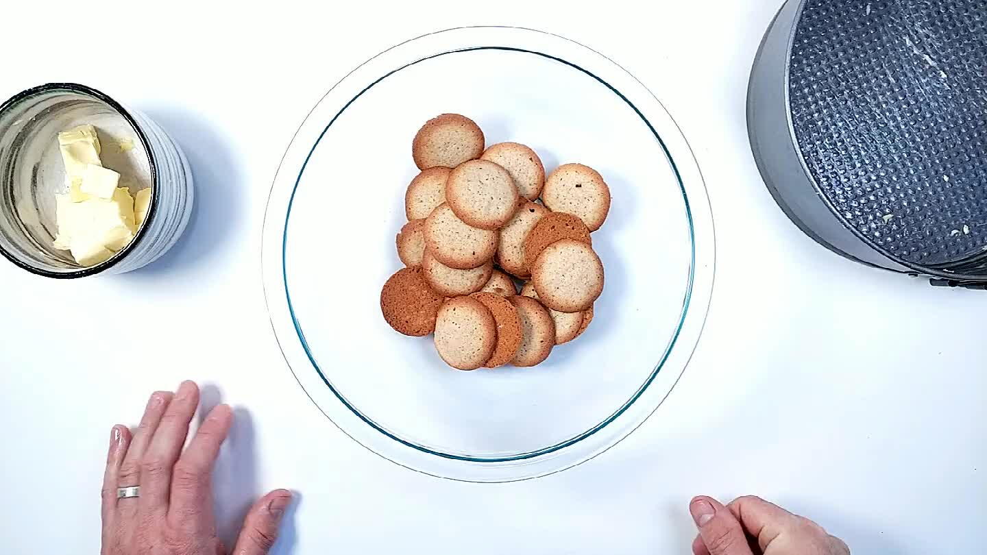 anilla wafers. Crush them to a powder.