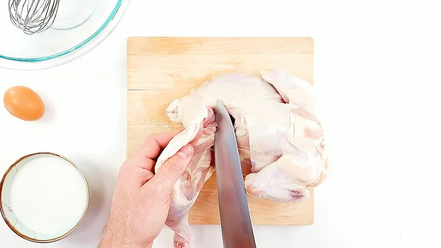 p joint and peel as you slice to finish separating the thigh from the back. Repeat on the opposite leg.