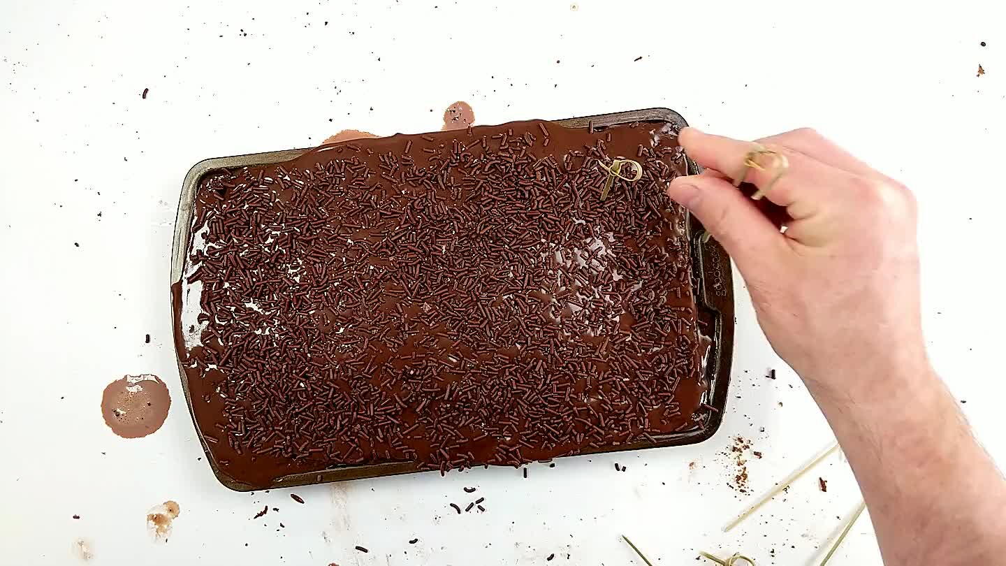 the foil off of the frosting because my cake pan was overflowing.