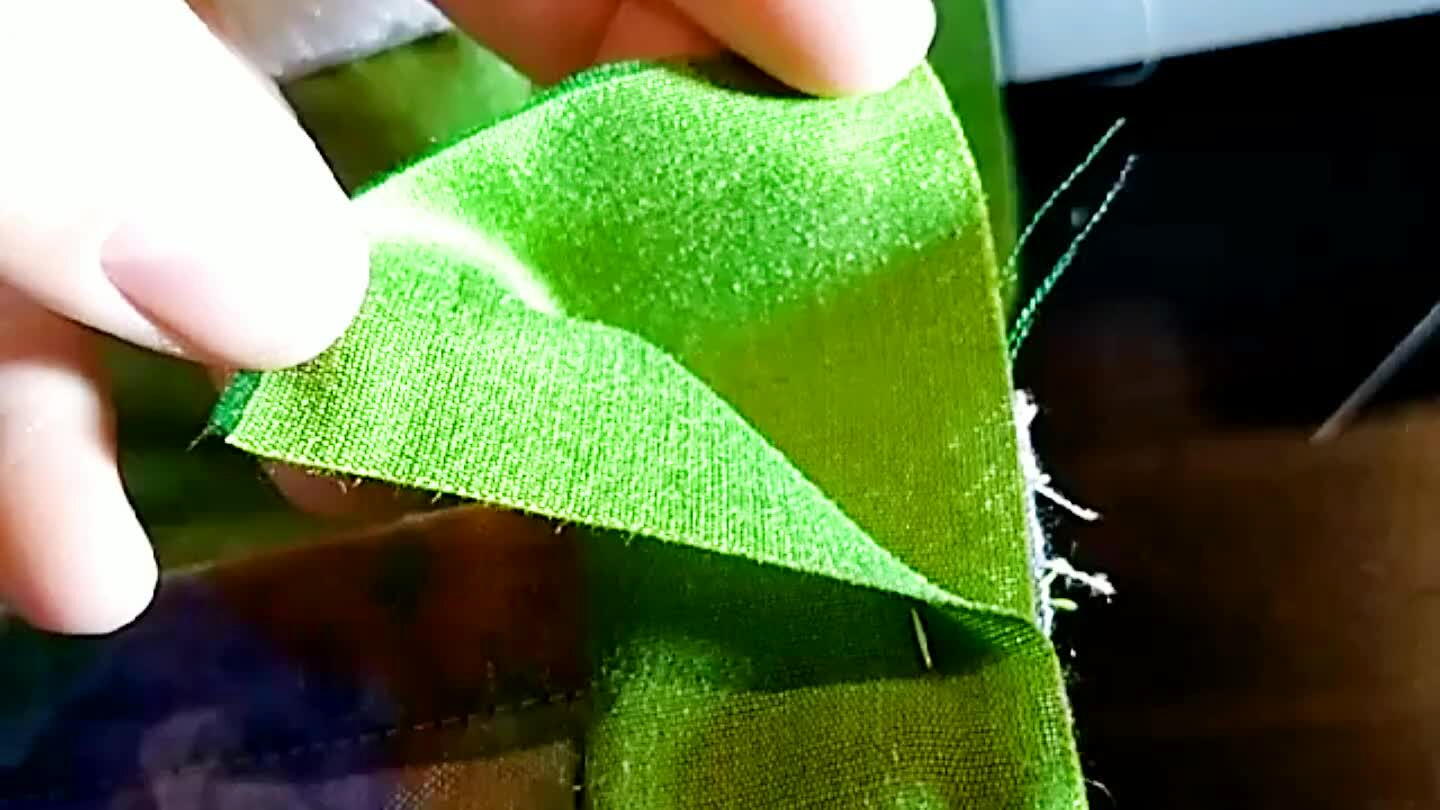 side of the lunch bag) pin all around from the out side (leave 3cm on the top). Use straight stich all over ( it may be easier to sew the sides and the bottom, leaving the corner to do handstitch). Turn the 3cm, that you have left, down and pin all around. Now you can make blind stitch or use the sewing machine. Again, it may be easier to handstitch the corners.