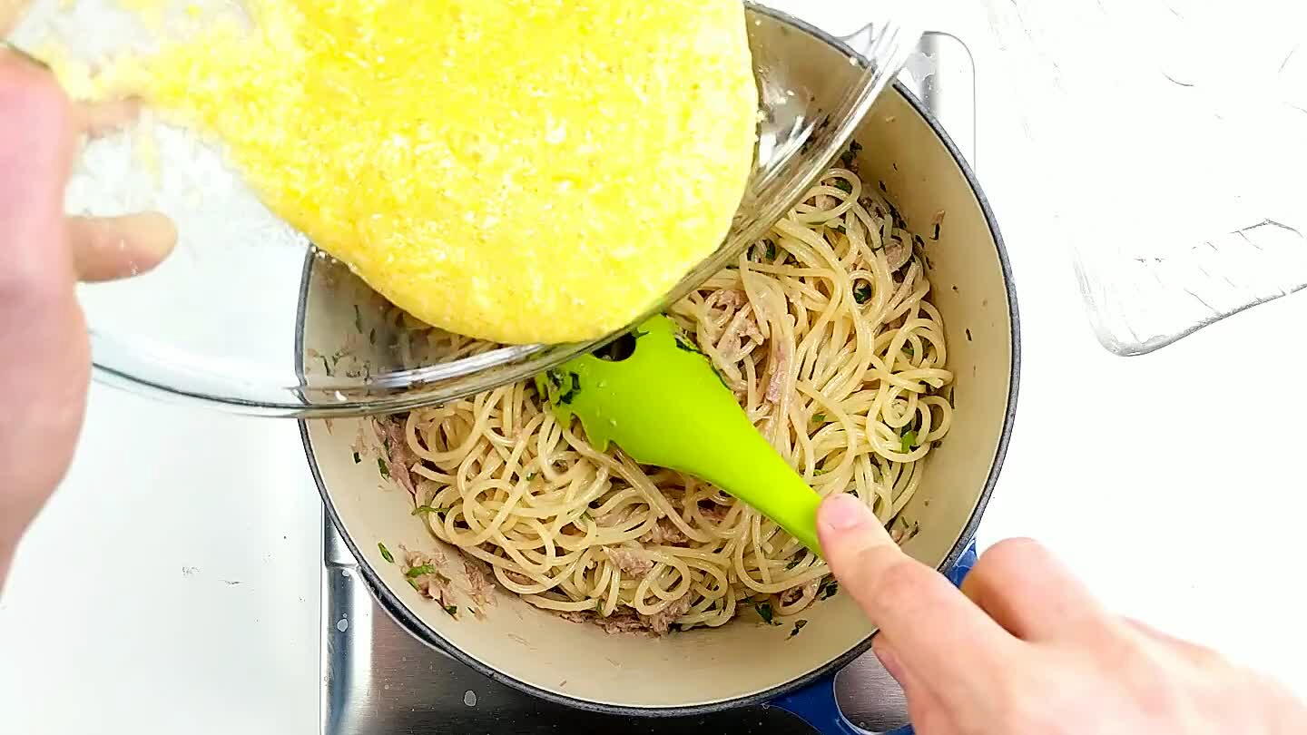 ing the eggs, make sure that the pot is not too hot or the eggs will scramble. Also, don't stop stirring until the eggs and cheese cook into a silky sauce. If it turns out chunky at all, the pot was too hot.