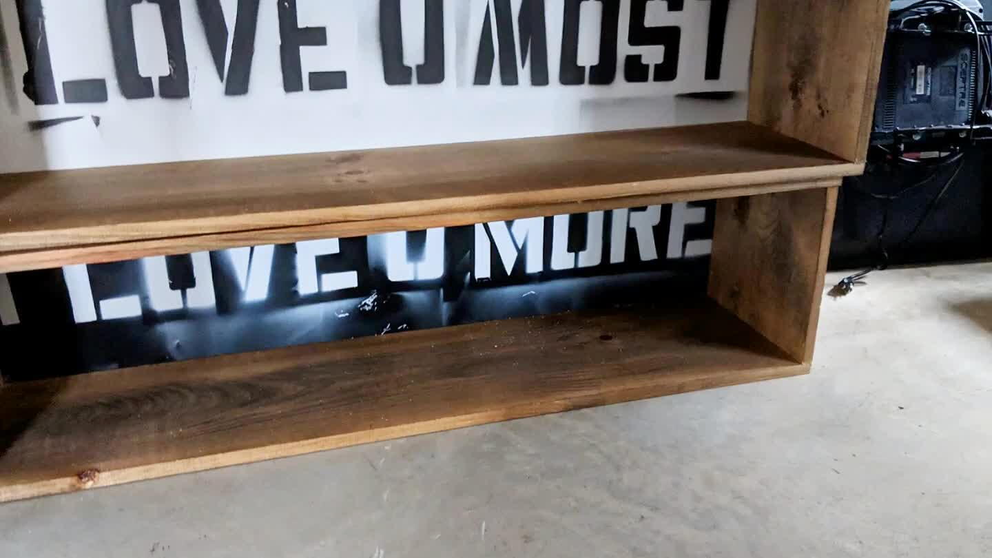 e and chalk boards to the back. Screw the mounting 2x6x4s to the back. Then mount to the wall!