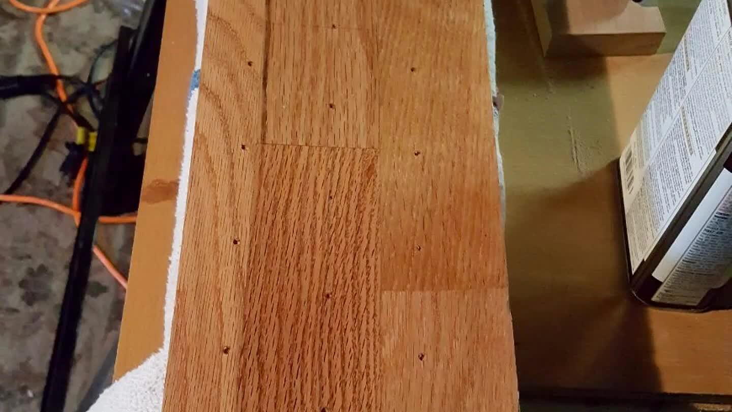 Oil. Once dry I installed the hooks.