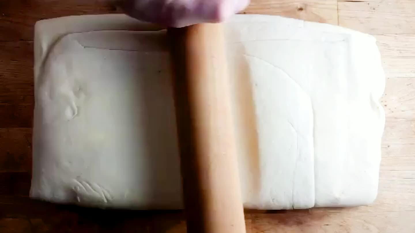 16". This makes at least 12 rolls. If that's too many, cut the dough in half at this point and freeze it for later use.
