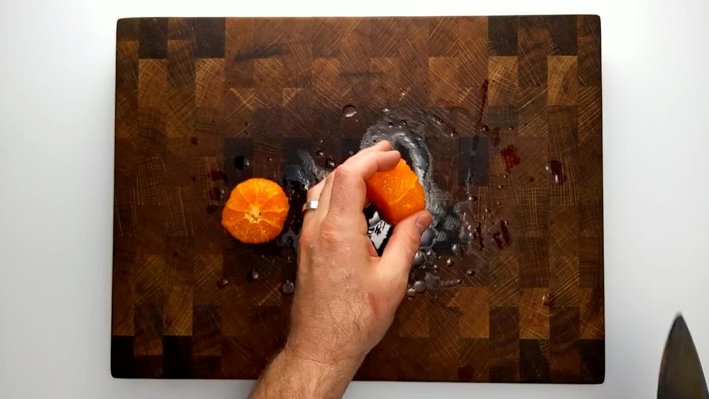 a sharp knife for this. You might be able to get away with using a serrated knife. Again, if you're not confident here, just separate the peeled mandarin into segments and leave the pith on. It's good for you anyway.
