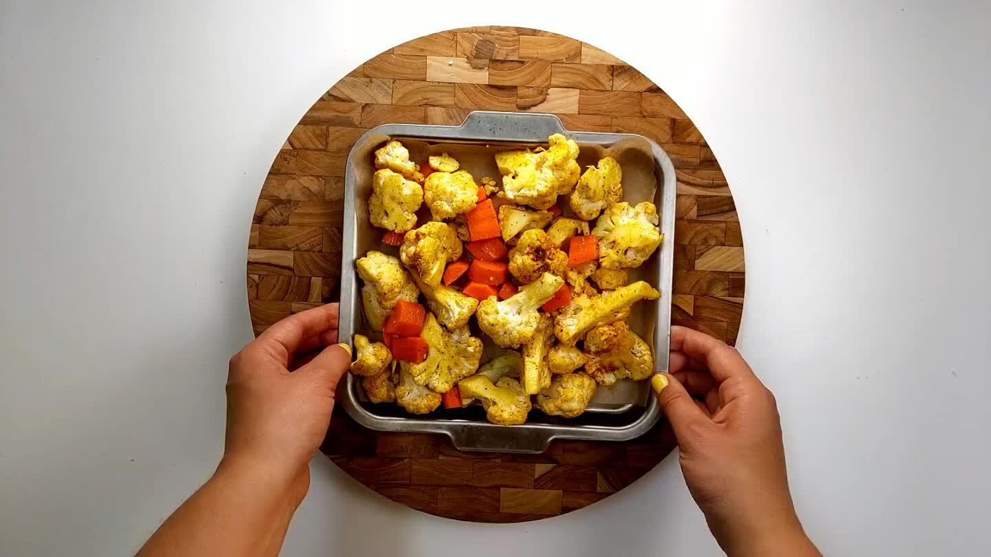n tray. Pop the vegetables into the oven to roast. This should take about 20 minutes. If using the air fryer, set it to 390 F and cook it for 10 minutes.