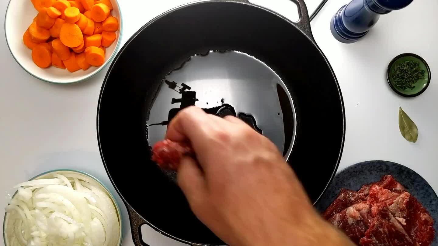 readily. Work in batches if you need to. Don't crowd the pan or the beef will give off enough liquid that it will begin to simmer instead of browning.
