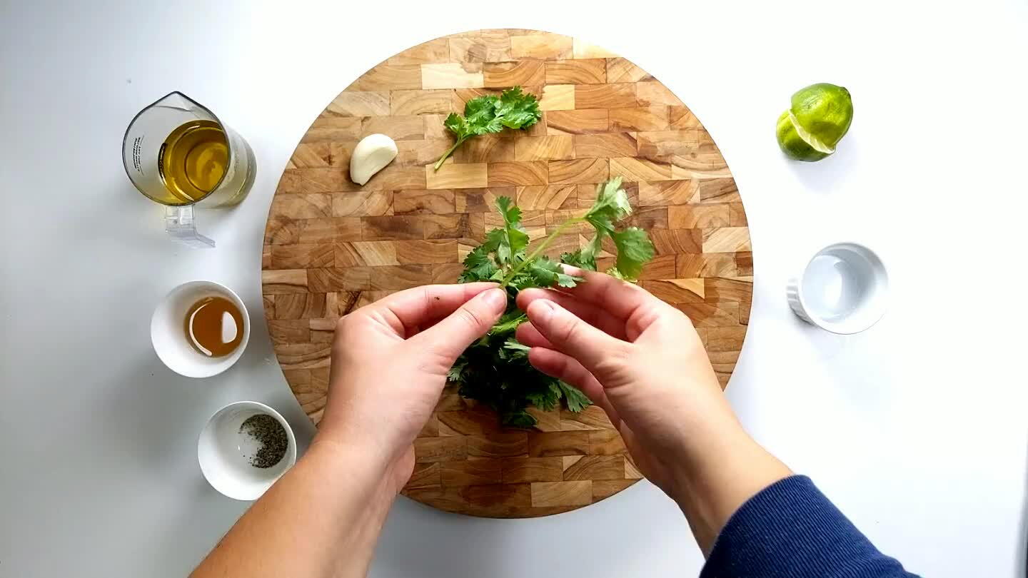 a rough chop. If you have a food processor, this is a great way to make your dressing. For this method, add all the ingredients except the olive oil, and with the motor running, add olive oil in a slow, steady stream and blend until smooth.