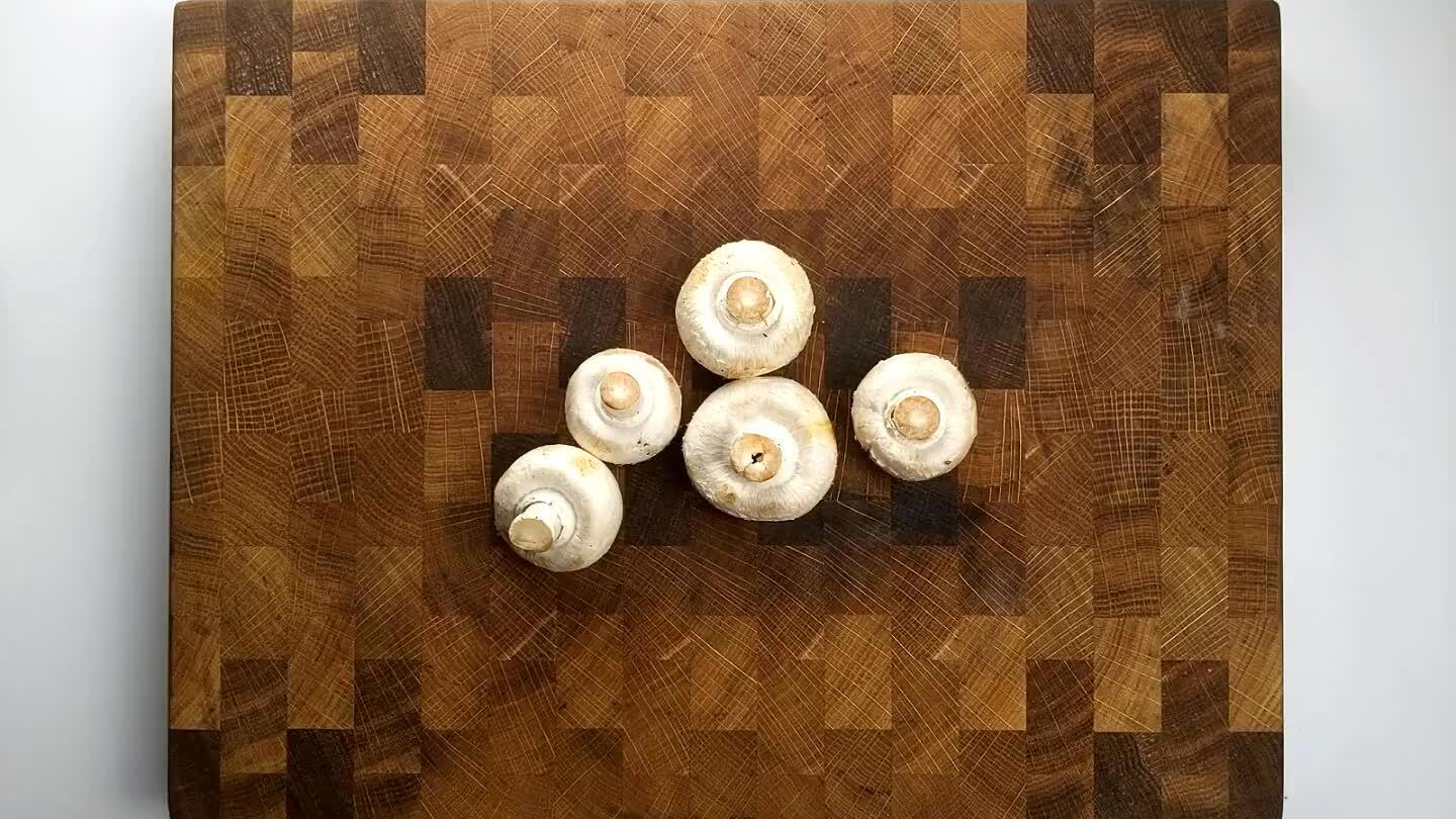 arts. Arrange in a grid and cut mushrooms in quarters.