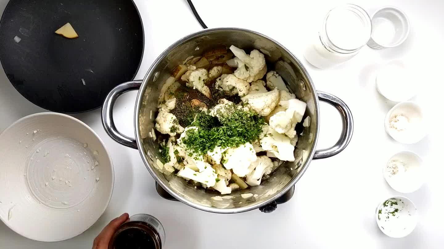 water. This can also be done before the water is added to the pot.