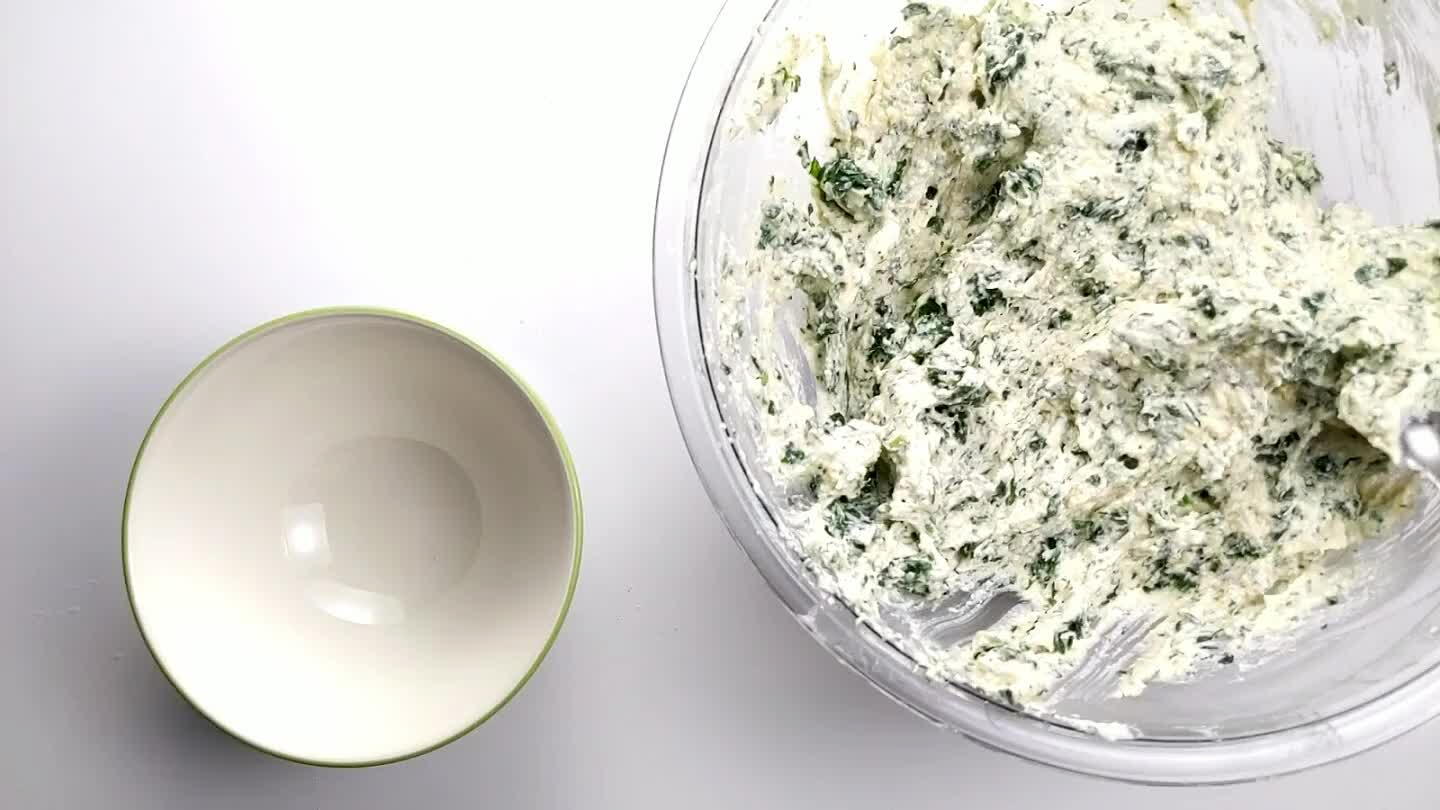mix into the flour.