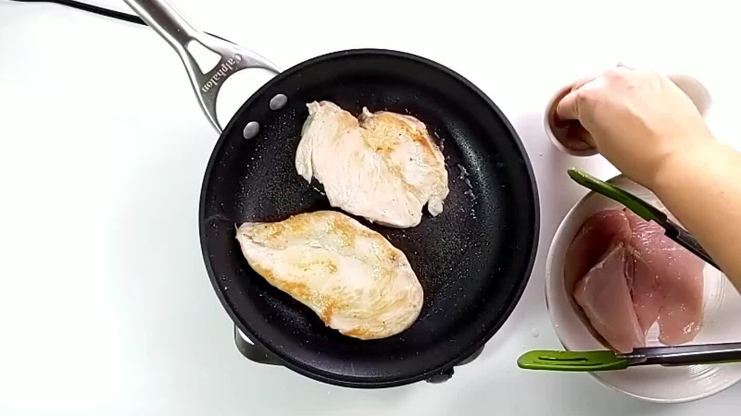 pieces, adding the salt and pepper on both sides.