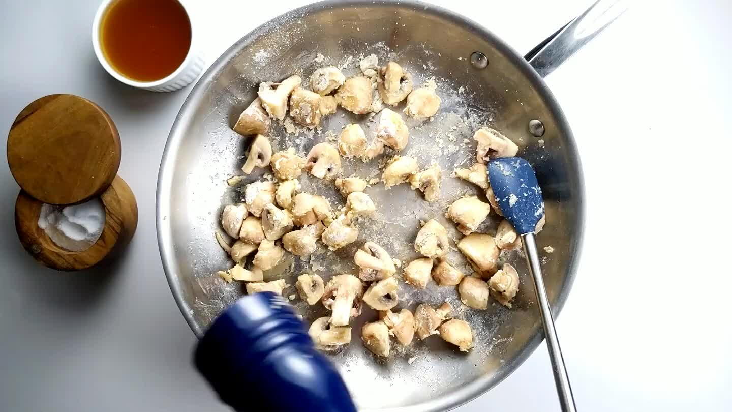 them going. Toast the flour and pepper, stirring constantly for a few minutes.