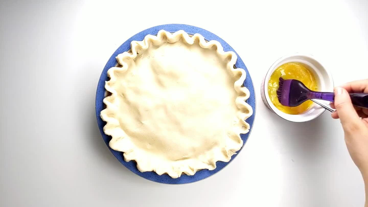 add slits to the top of the pie in a decorative pattern.