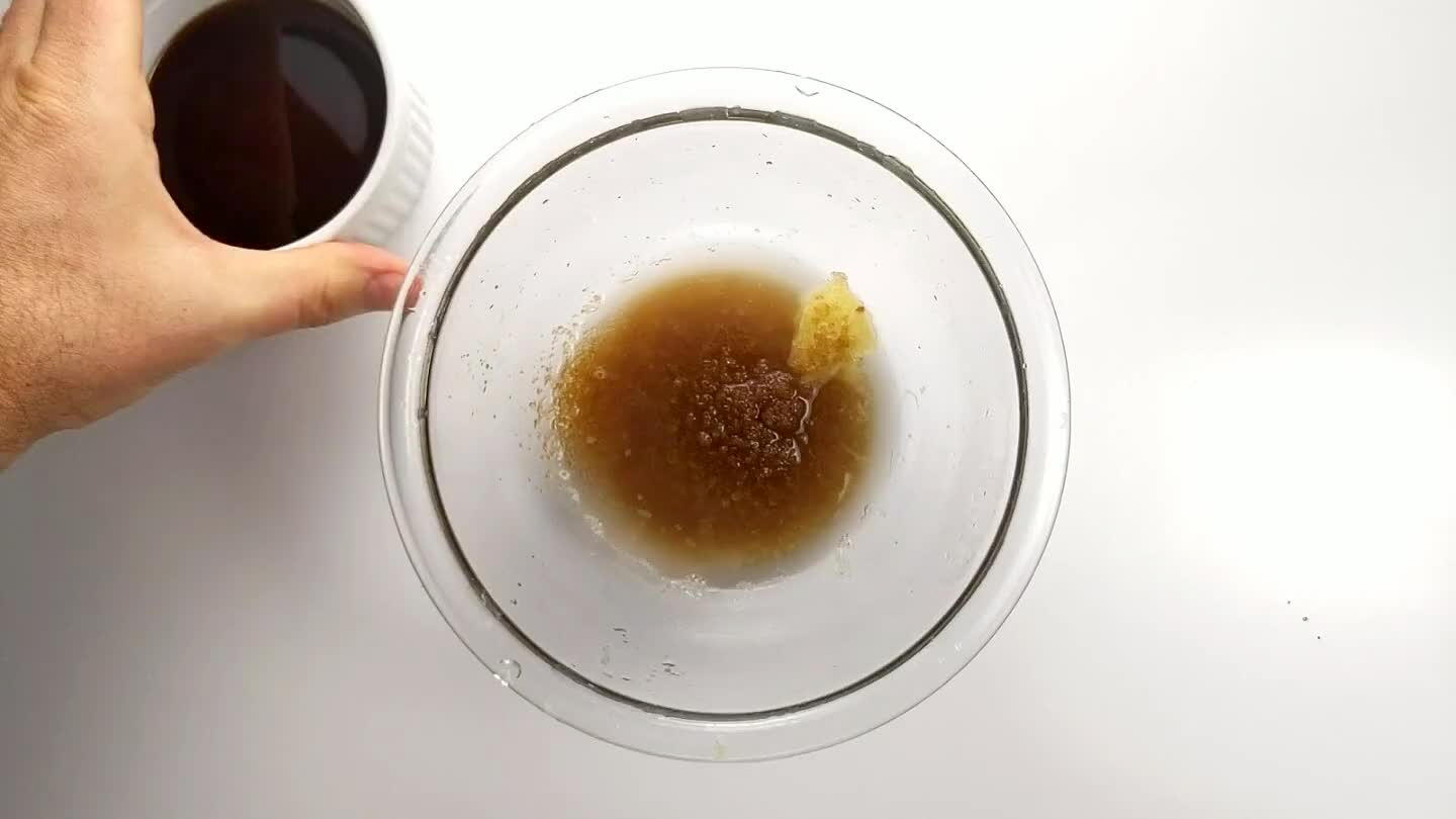 need to warm the sauce a little to get the sugar to dissolve. I just tossed the bowl in the microwave for a minute.