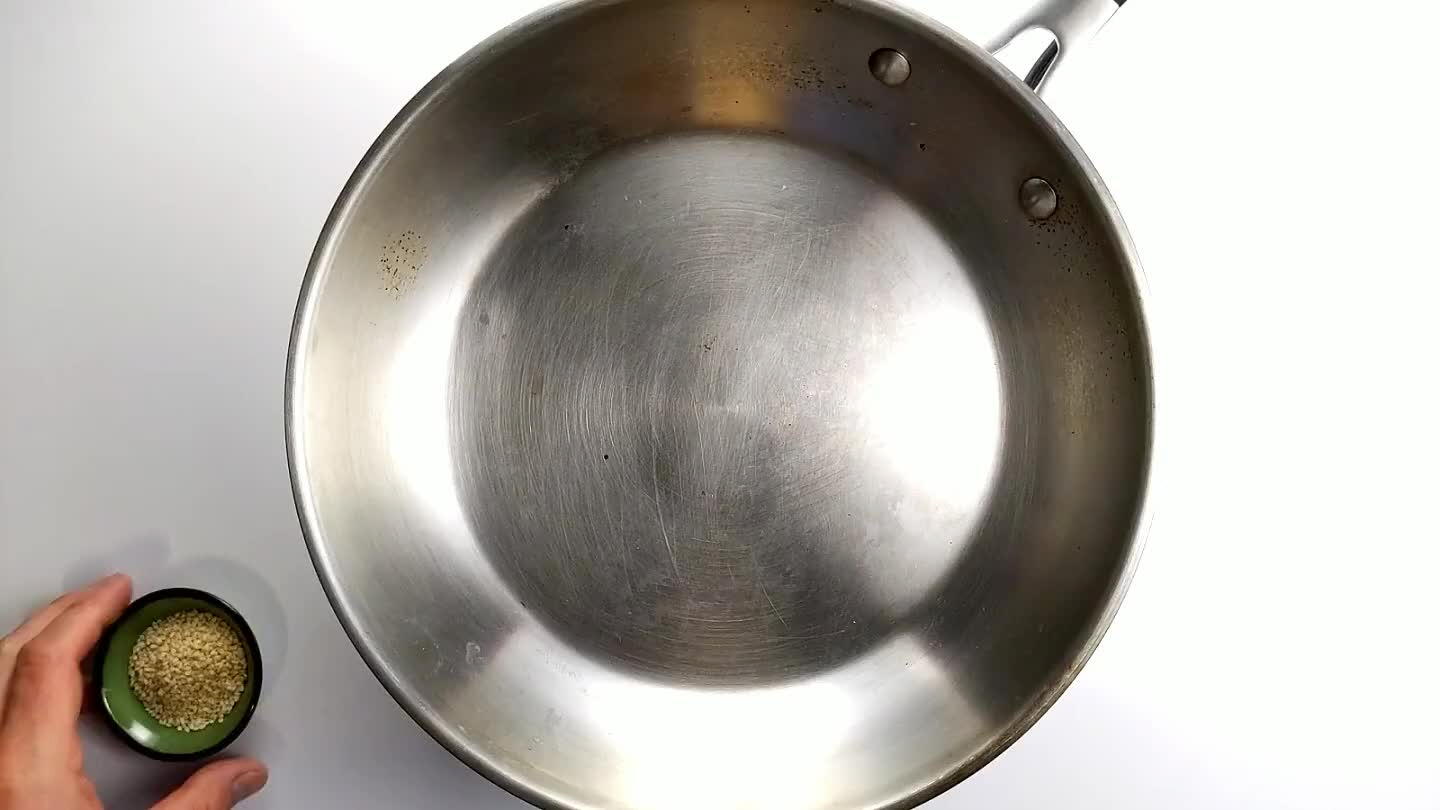 3-5 minutes. Stir or shake the pan frequently to toss the seeds around in order that they toast more evenly. Toast until seeds are golden brown. Remove the pan from heat. The seeds will continue to toast in the hot pan, so don't leave them alone just yet.