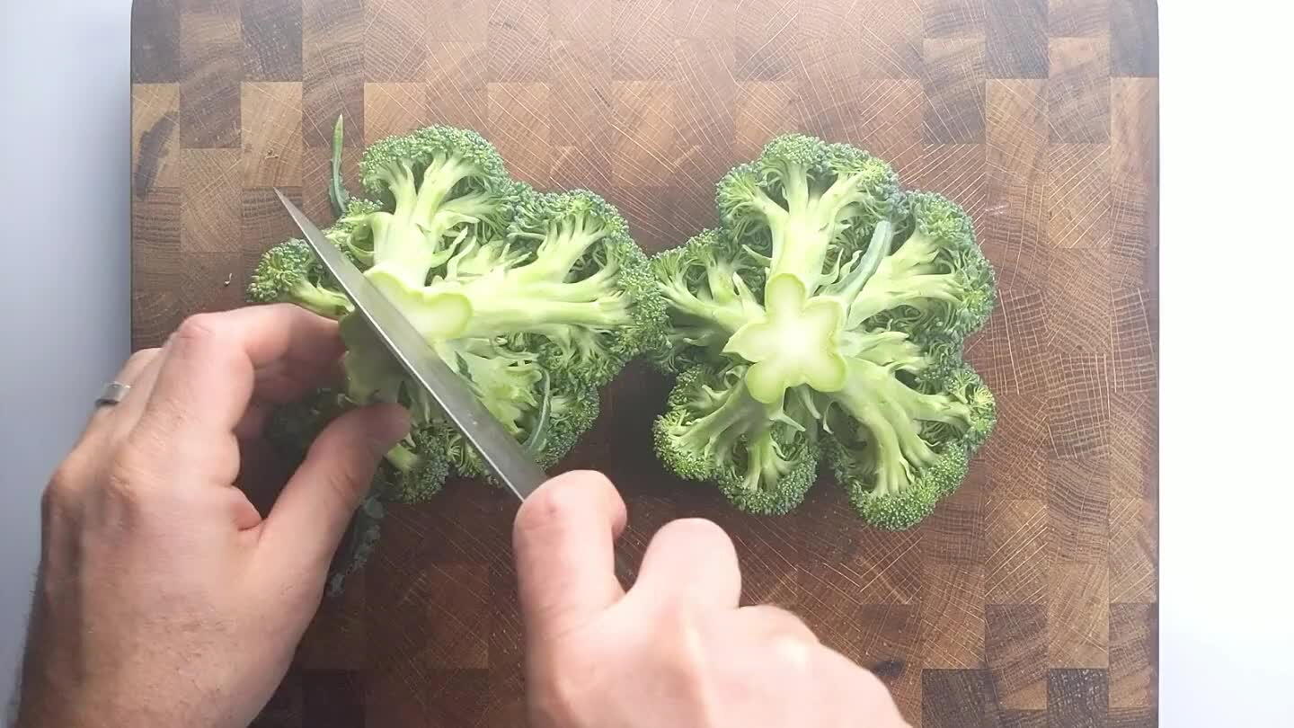 i and then pull to separate the florets. The stem is delicious, so try to save as much of the stem as you can.