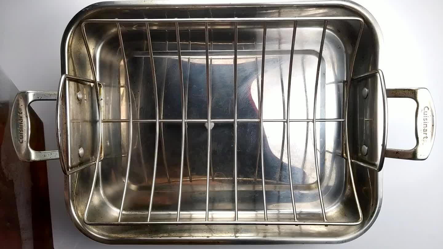 on a roasting pan, then let it sit in the fridge for an hour or so to dry out the skin a little. This will improve the texture of the skin.
