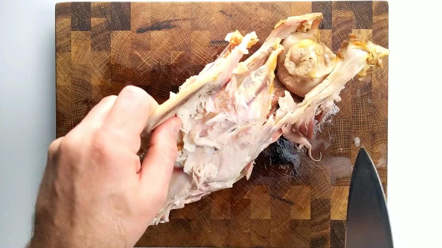 will fit into a pot. Peel off any large chunks of turkey clinging to the bones and reserve some meat to add to your soup later.