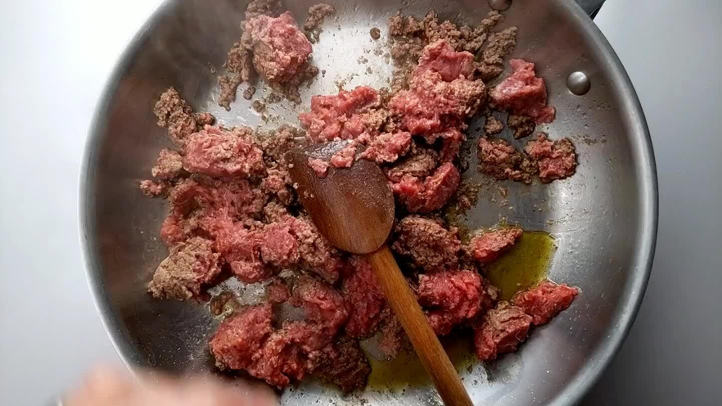 the ground beef.