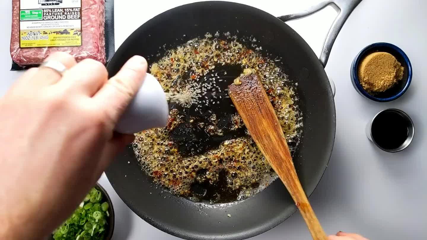 ginger and sesame seeds slightly.