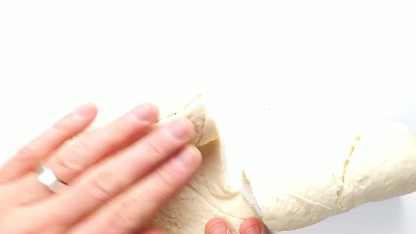 it a few times to stretch it out. Try to seal some of the gaps between the triangular segments.