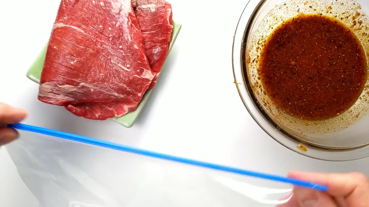 the marinade. If you plan to cook it right away, let it sit at room temperature for about 20 minutes. Otherwise, seal it up and put it in the fridge until you're ready to cook.
