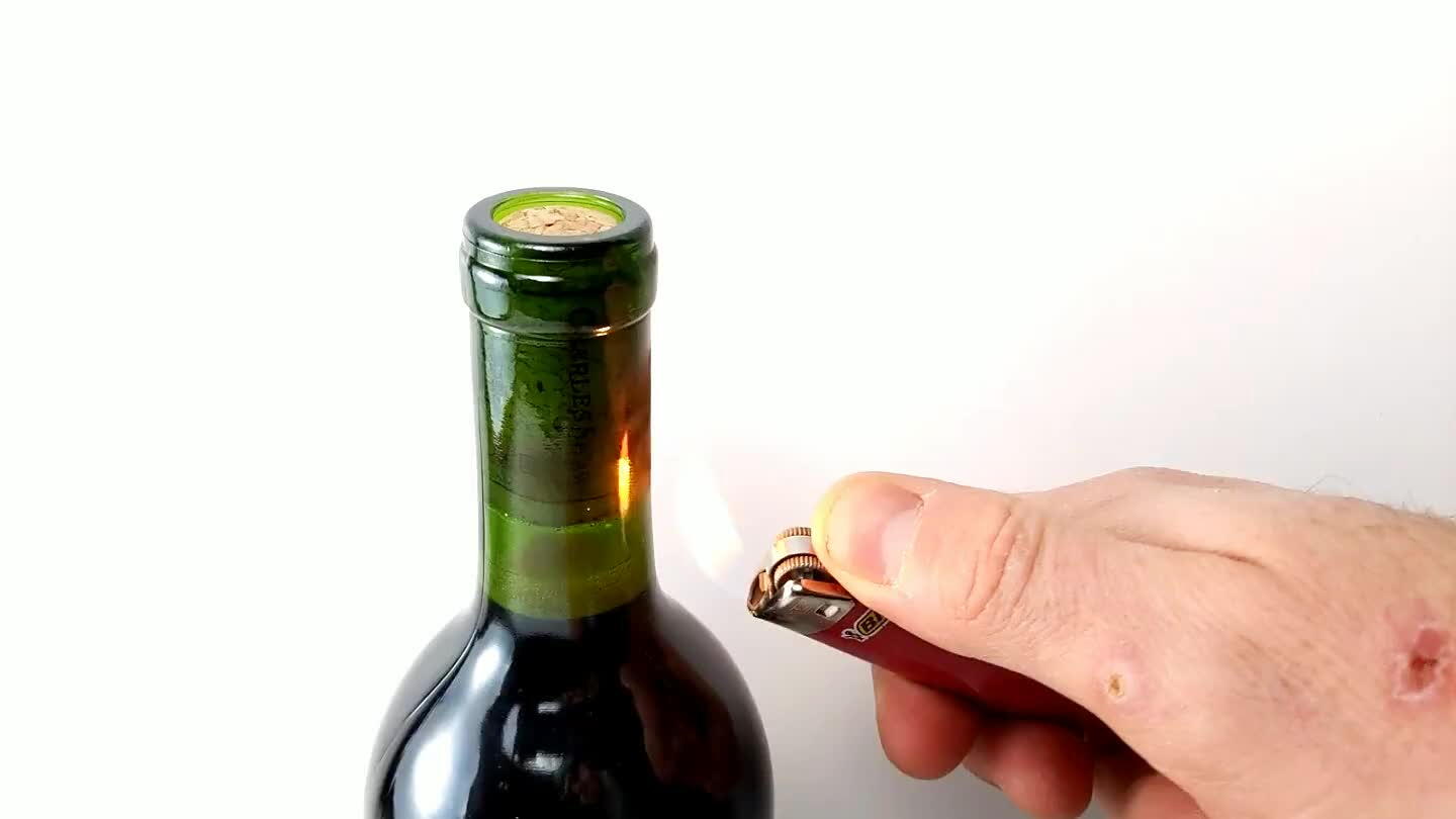 a of a Suck bottle out cork wine
