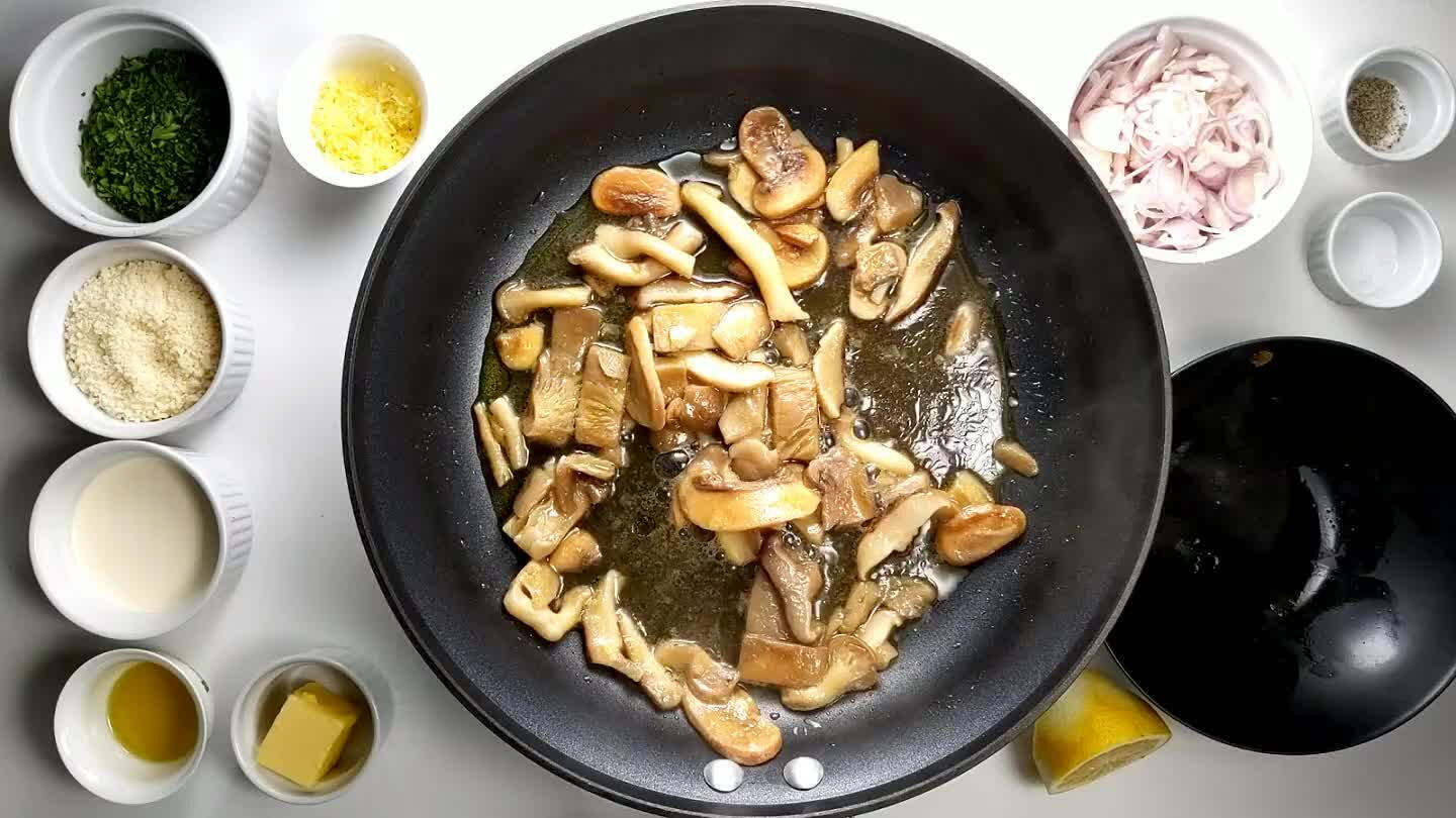 p the mushrooms brown and caramelize. Continue cooking for about 5 minutes.