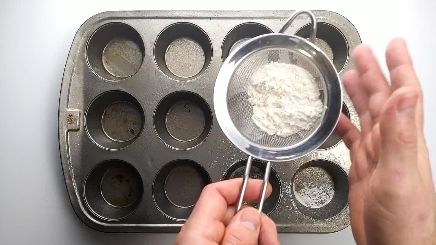from the pan when they're done. But make sure you knock out the excess flour before filling.