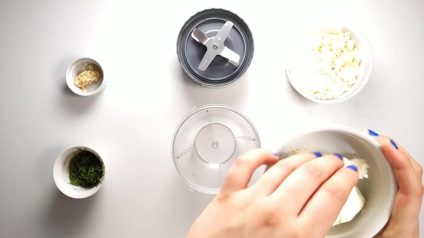 heese, dill, and chopped garlic to a blender or food processor. If you like, add a little lemon juice as well if you'd like the sauce to be a little less thick.