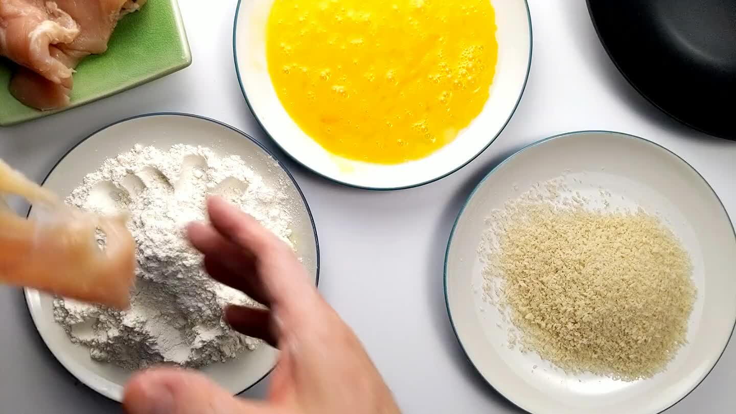 in flour to coat thoroughly.