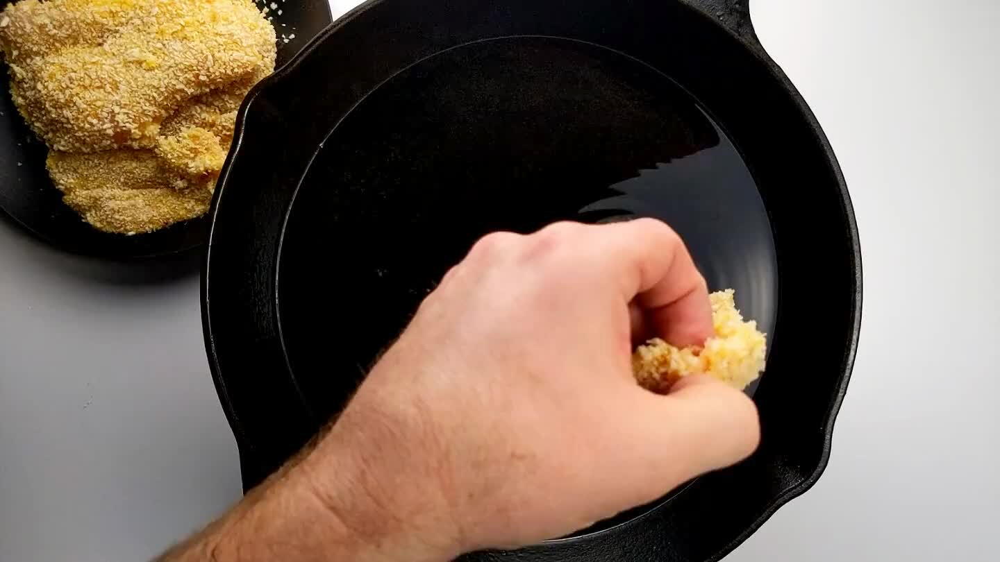. Place 1 or 2 cutlets in the oil and cook until golden brown on one side. Carefully flip the cutlet and fry until golden brown on the opposite side.